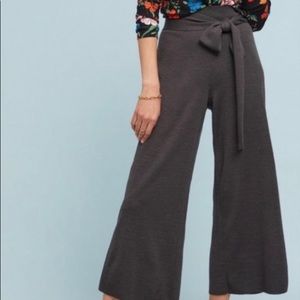 Anthropologie tied sweater style wide leg pants